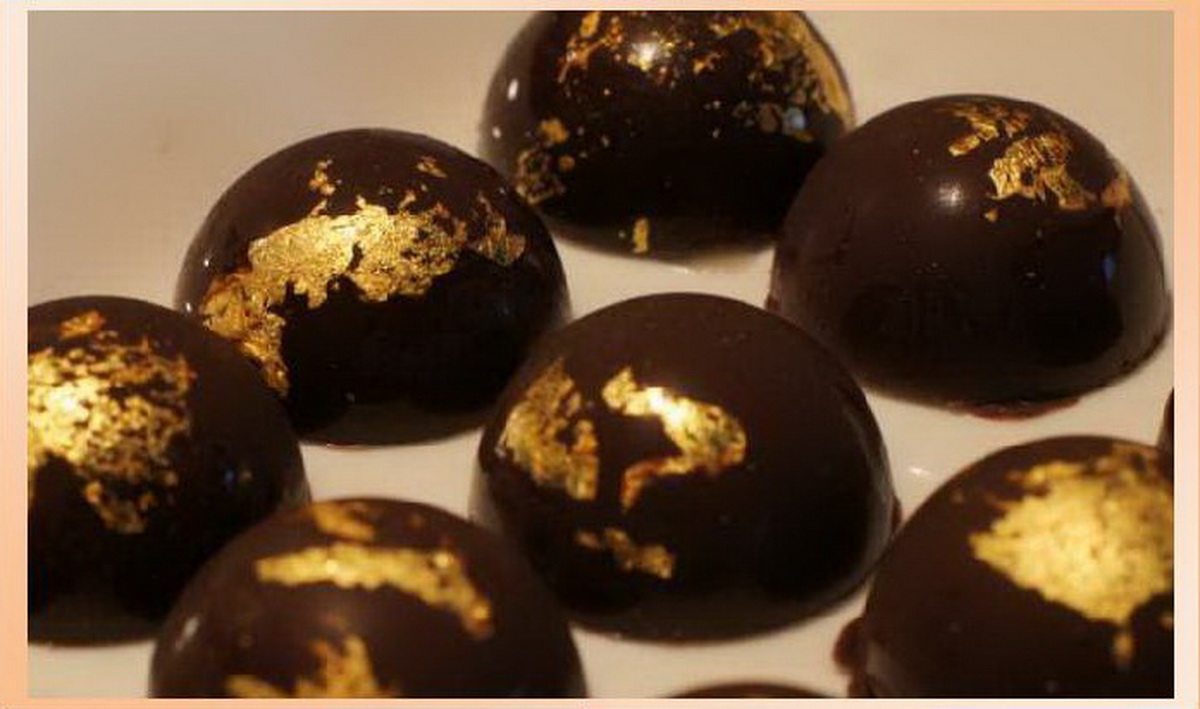 Ricetta cioccolatini con foglia d'oro